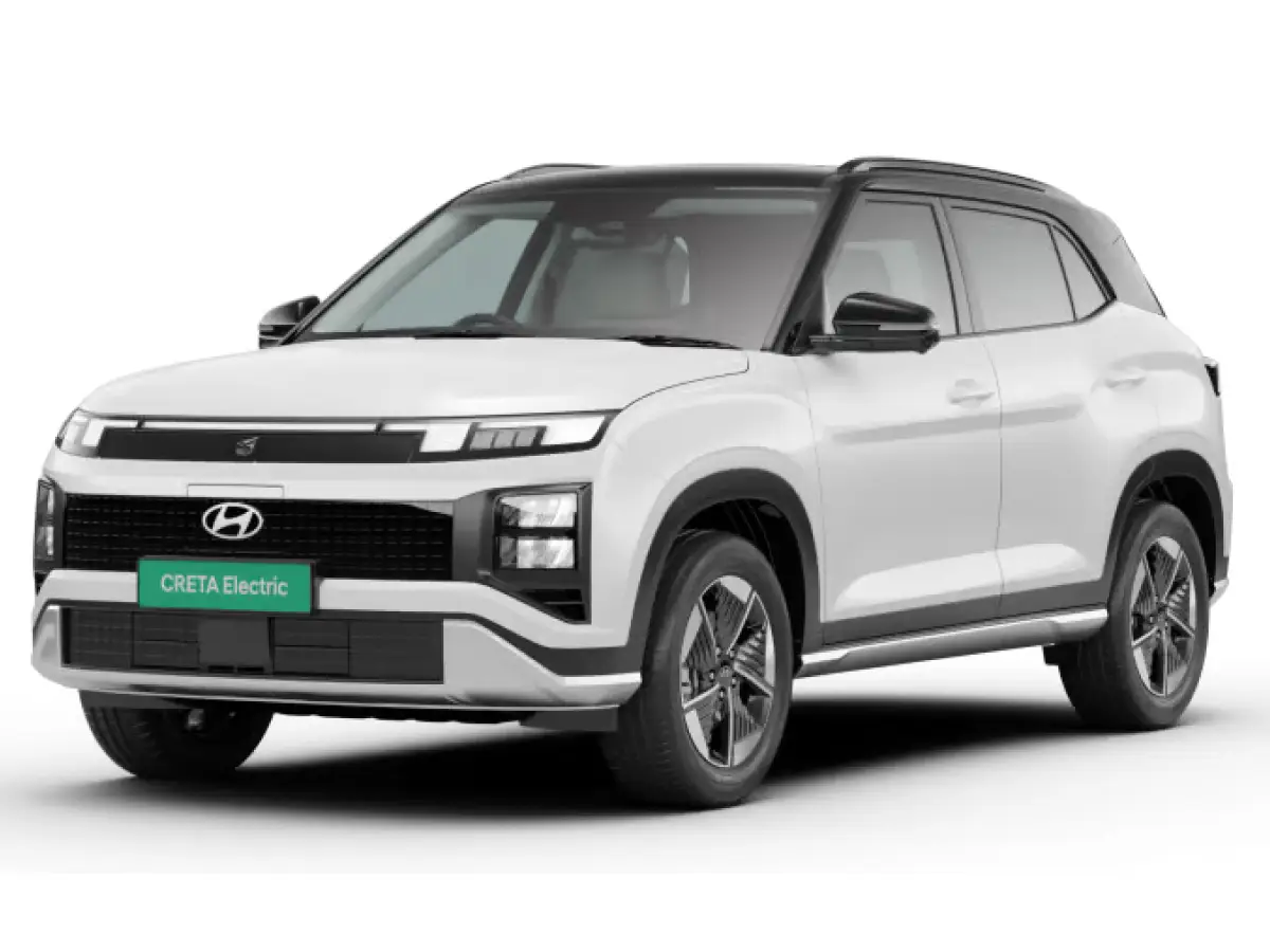 Hyundai Creta Electric Atlas White with Abyss Black Roof